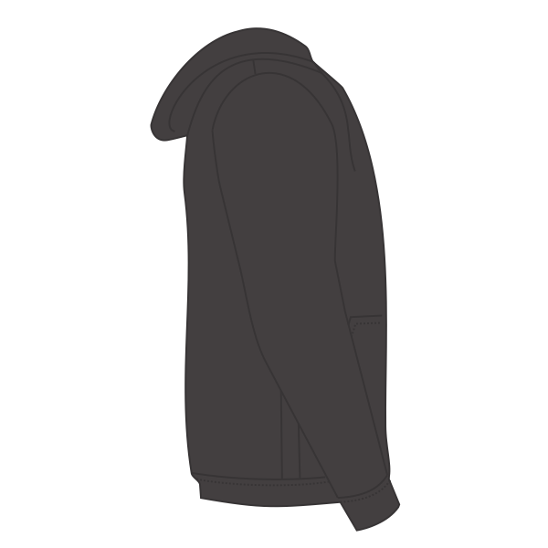 Russell Athletic Unisex Dri Power® Hooded Sweatshirt, Black Heather, Right Sleeve view