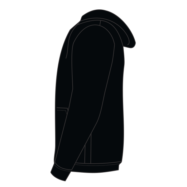 Russell Athletic Unisex Dri Power® Hooded Sweatshirt, Black, Left Sleeve view