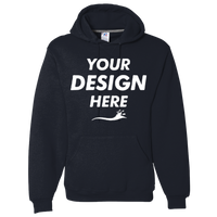 Russell Athletic Unisex Dri Power® Hooded Sweatshirt, Navy, Front view, Mockup