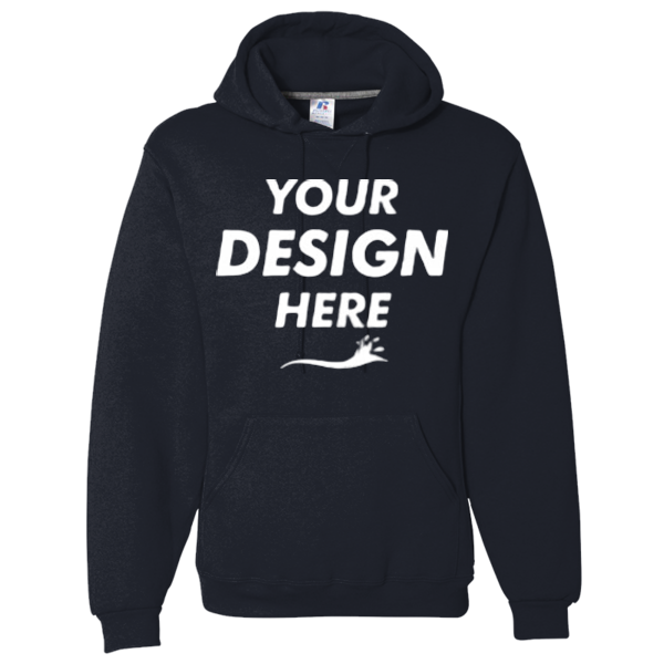 Russell Athletic Unisex Dri Power® Hooded Sweatshirt, Navy, Front view, Mockup