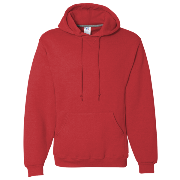 Russell Athletic Unisex Dri Power® Hooded Sweatshirt, True Red, Front view