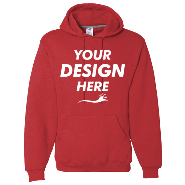 Russell Athletic Unisex Dri Power® Hooded Sweatshirt, True Red, Front view, Mockup