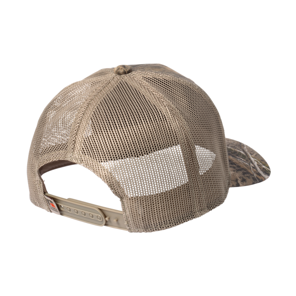 Russell Outdoors Camo Snapback Trucker Cap, Mossy Oak Dna / Khaki, Back view