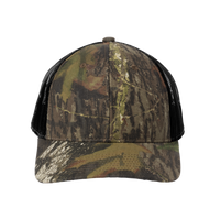 Russell Outdoors Camo Snapback Trucker Cap, Mossy Oak New Break Up / Deep Black, Front view