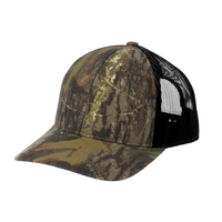 Russell Outdoors Camo Snapback Trucker Cap, Mossy Oak New Break Up / Deep Black, Left Side view