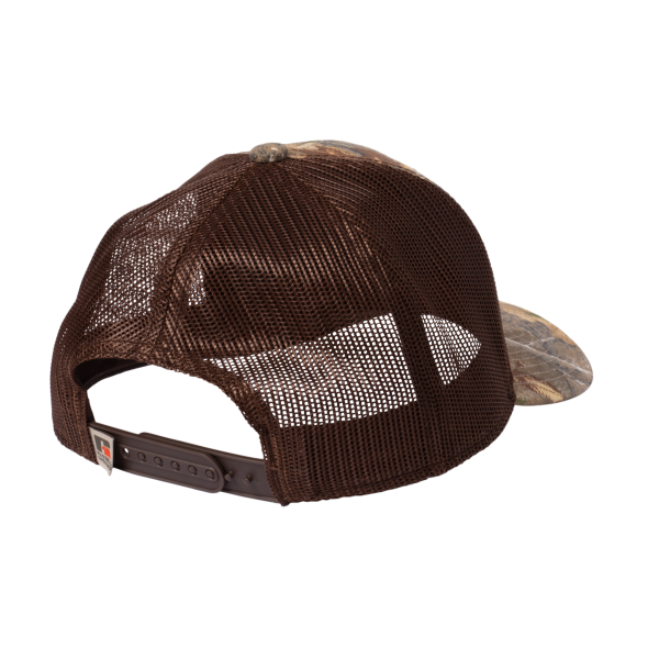 Russell Outdoors Camo Snapback Trucker Cap, Realtree Edge / Brown, Back view