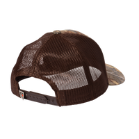 Russell Outdoors Camo Snapback Trucker Cap, Realtree Edge / Brown, Back view