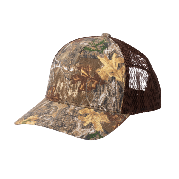Russell Outdoors Camo Snapback Trucker Cap, Realtree Edge / Brown, Left Side view