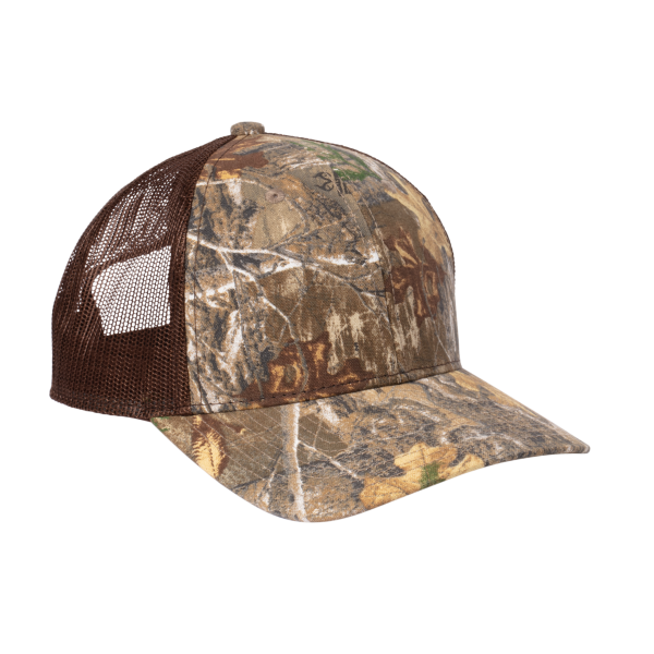 Russell Outdoors Camo Snapback Trucker Cap, Realtree Edge / Brown, Right Side view