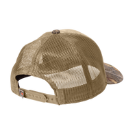 Russell Outdoors Camo Snapback Trucker Cap, Realtree Edge / Coyote Brown, Back view