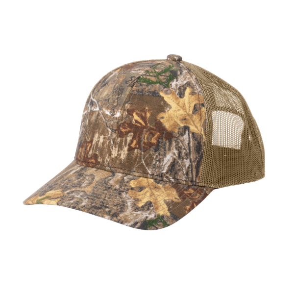Russell Outdoors Camo Snapback Trucker Cap, Realtree Edge / Coyote Brown, Left Side view