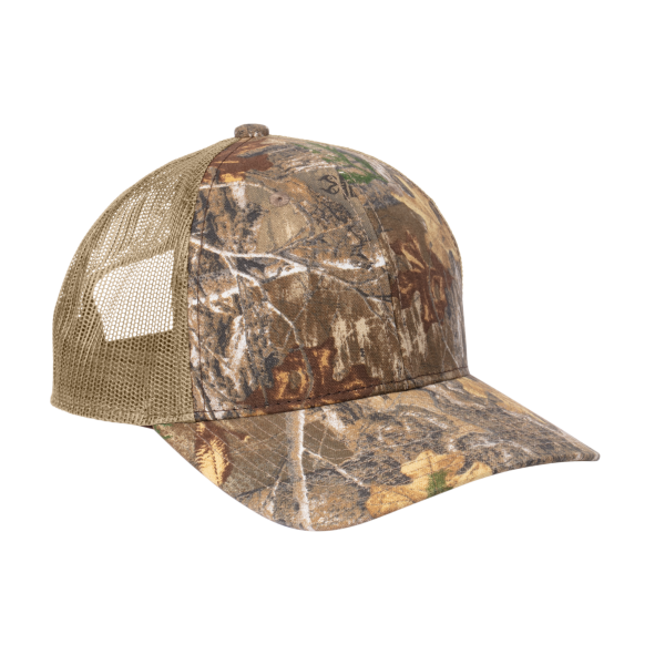 Russell Outdoors Camo Snapback Trucker Cap, Realtree Edge / Coyote Brown, Right Side view