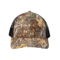 Russell Outdoors Camo Snapback Trucker Cap, Realtree Edge / Deep Black, Front view