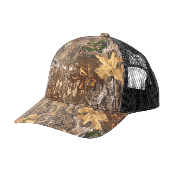 Russell Outdoors Camo Snapback Trucker Cap, Realtree Edge / Deep Black, Left Side view