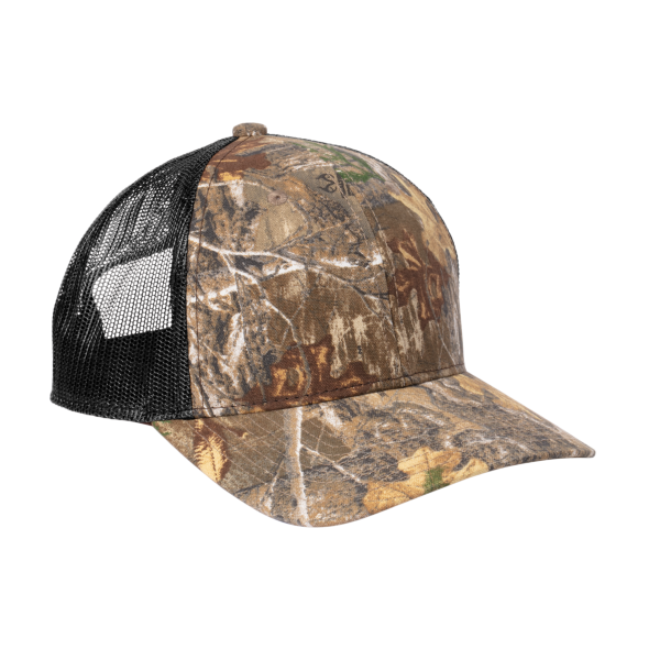 Russell Outdoors Camo Snapback Trucker Cap, Realtree Edge / Deep Black, Right Side view