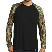 Russell Outdoors Realtree ® Colorblock Performance Long Sleeve Tee, Black / Realtree Edge, Front view