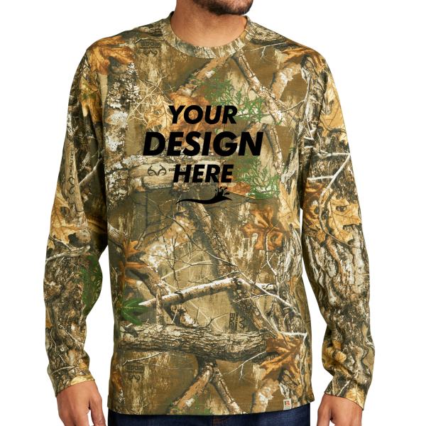 Russell Outdoors Realtree ® Long Sleeve Pocket Tee, Realtree Edge, Front view, Mockup