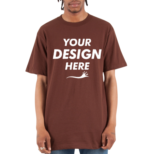 Shaka Wear Unisex Active T-Shirt, Brown, Front view, Mockup
