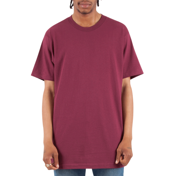 Shaka Wear Unisex Active T-Shirt, Burgundy, Front view