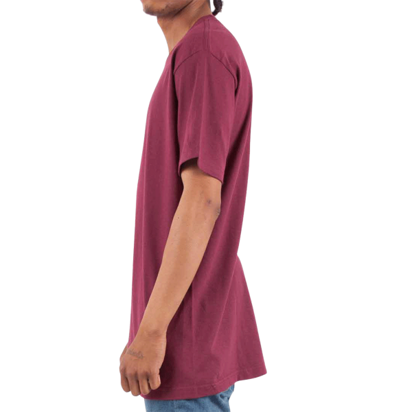 Shaka Wear Unisex Active T-Shirt, Burgundy, Left Sleeve view