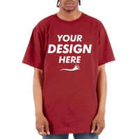 Shaka Wear Unisex Active T-Shirt, Cardinal, Front view, Mockup