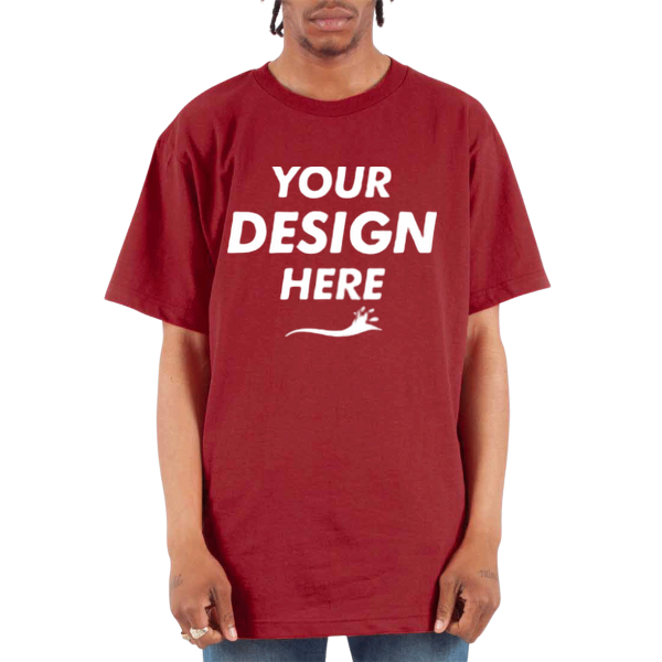 Shaka Wear Unisex Active T-Shirt, Cardinal, Front view, Mockup