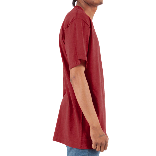 Shaka Wear Unisex Active T-Shirt, Cardinal, Right Sleeve view