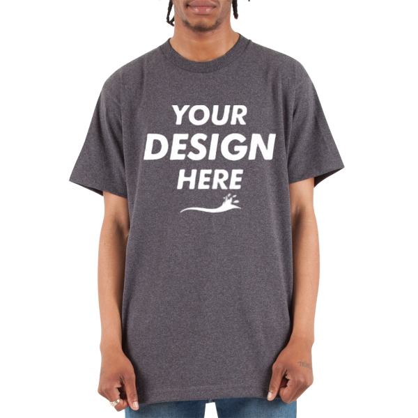 Shaka Wear Unisex Active T-Shirt, Charcoal Grey Heather, Front view, Mockup