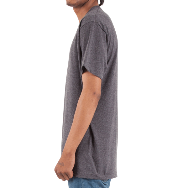 Shaka Wear Unisex Active T-Shirt, Charcoal Grey Heather, Left Sleeve view