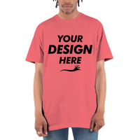 Shaka Wear Unisex Active T-Shirt, Coral, Front view, Mockup