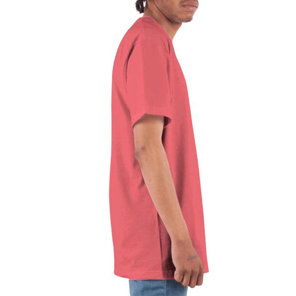 Shaka Wear Unisex Active T-Shirt, Coral, Right Sleeve view
