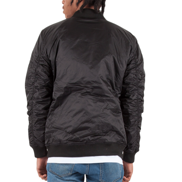 Shaka Wear Unisex Bomber Jacket, Black, Back view