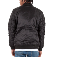 Shaka Wear Unisex Bomber Jacket, Black, Back view