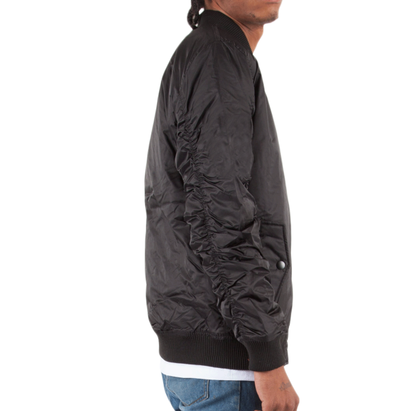 Shaka Wear Unisex Bomber Jacket, Black, Right Sleeve view