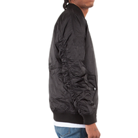 Shaka Wear Unisex Bomber Jacket, Black, Right Sleeve view