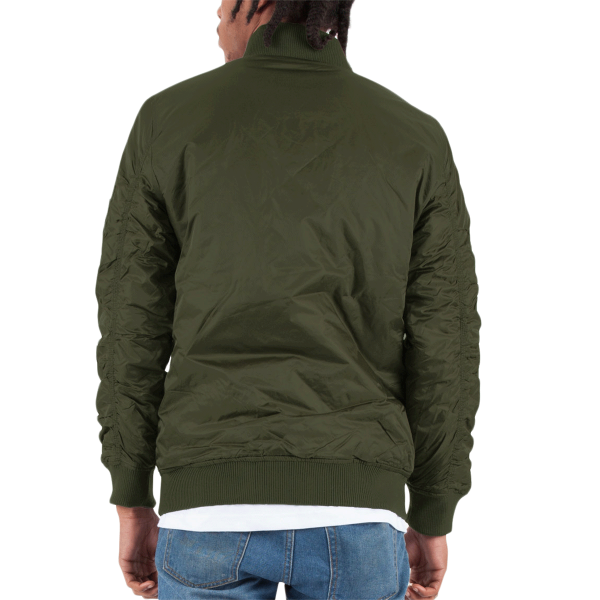 Shaka Wear Unisex Bomber Jacket, Olive, Back view