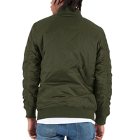 Shaka Wear Unisex Bomber Jacket, Olive, Back view