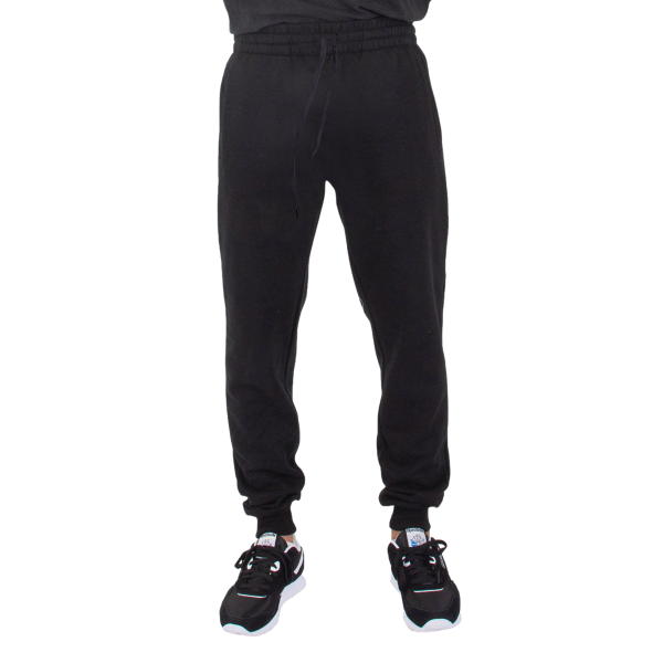 Shaka Wear Unisex Fleece Joggers, Black, Front view