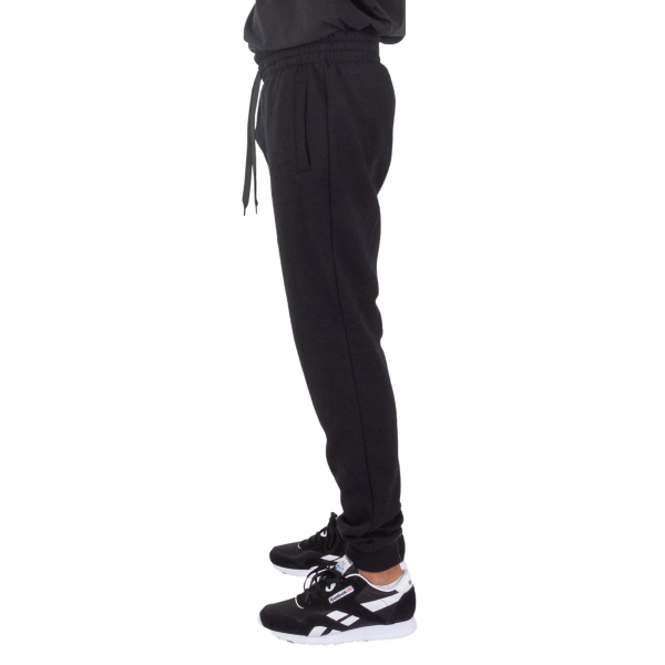 Shaka Wear Unisex Fleece Joggers, Black, Left Side view