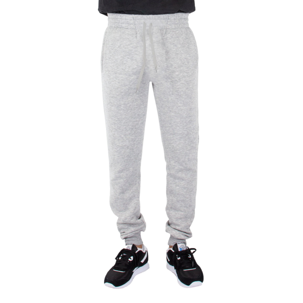 Shaka Wear Unisex Fleece Joggers, Heather Grey, Front view