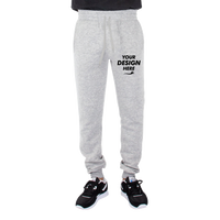 Shaka Wear Unisex Fleece Joggers, Heather Grey, Front view, Mockup