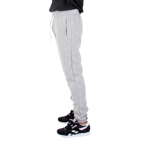 Shaka Wear Unisex Fleece Joggers, Heather Grey, Left Side view