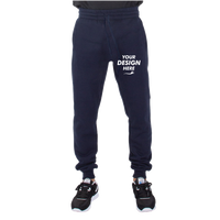 Shaka Wear Unisex Fleece Joggers, Navy, Front view, Mockup