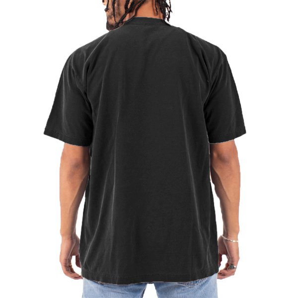 Shaka Wear Unisex Max Heavyweight Garment-Dyed T-Shirt, Black, Back view