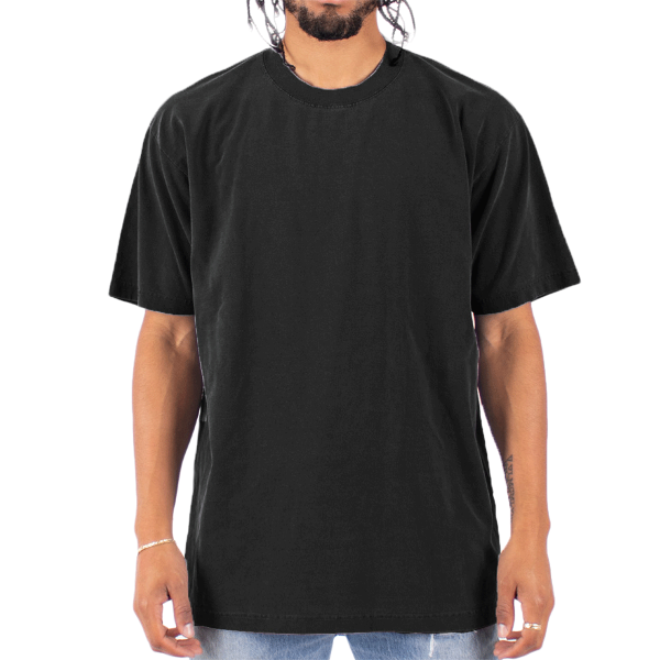 Shaka Wear Unisex Max Heavyweight Garment-Dyed T-Shirt, Black, Front view