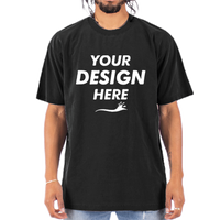 Shaka Wear Unisex Max Heavyweight Garment-Dyed T-Shirt, Black, Front view, Mockup