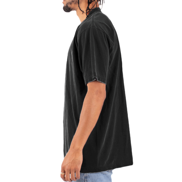 Shaka Wear Unisex Max Heavyweight Garment-Dyed T-Shirt, Black, Left Sleeve view