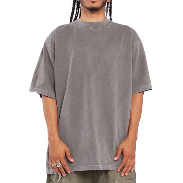 Shaka Wear Unisex Max Heavyweight Garment-Dyed T-Shirt, Cement, Front view