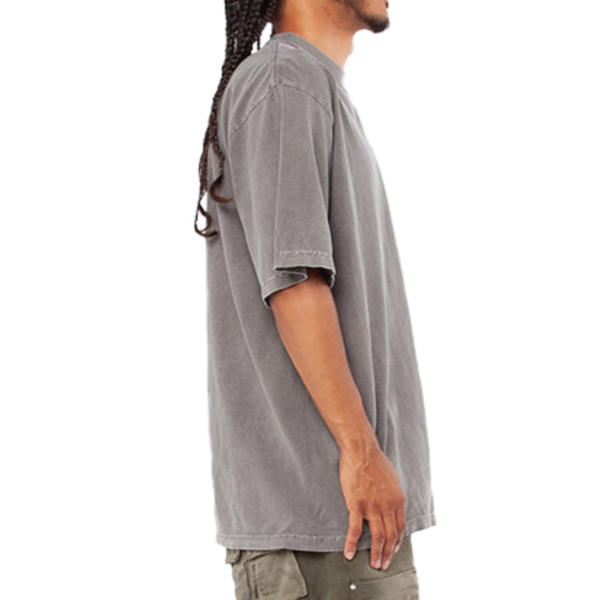 Shaka Wear Unisex Max Heavyweight Garment-Dyed T-Shirt, Cement, Right Sleeve view
