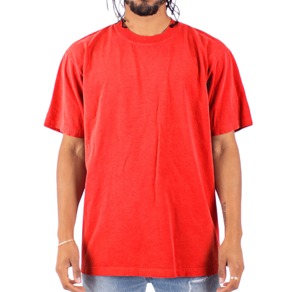 Shaka Wear Unisex Max Heavyweight Garment-Dyed T-Shirt, Cherry Tomato, Front view